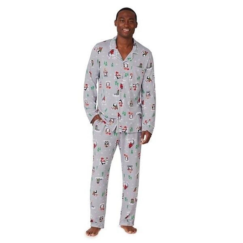 Cuddl Duds 2-piece Pajamas Penguin Christmas Jammies for Your Families NWT sz XL